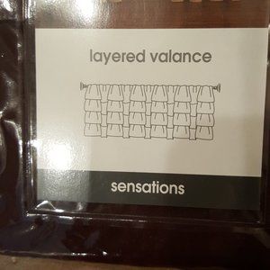 Layered valance, burgundy